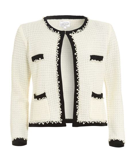 black and white chanel style blazer|Chanel jacket black and white.